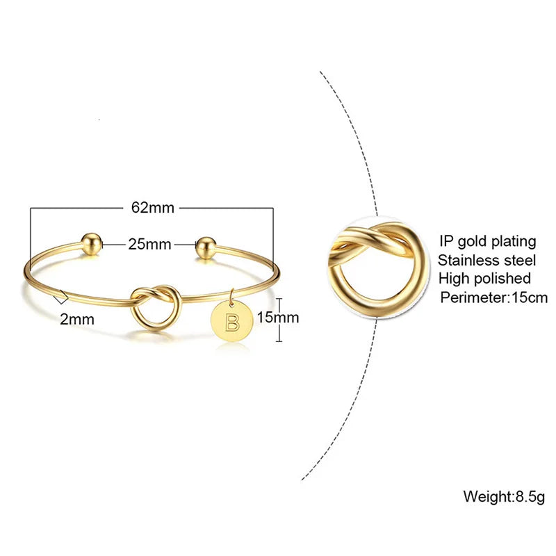 Alphabet Name Female Jewelry Charm Bracelets For Women Girls Gold Color Bow-knot Initial Alloy Letter Bracelets Bangles Jewelry