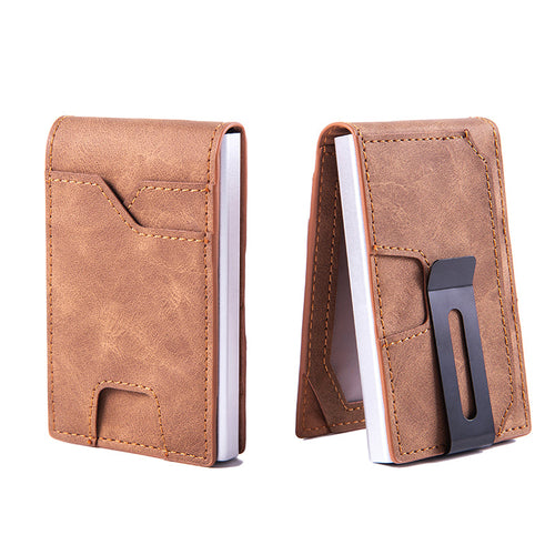 Men's Slim Wallet With Pop Up Card Holder, RFID Blocking, Minimalist