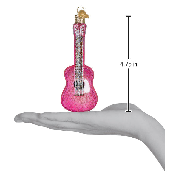 Glittered Glam Guitar Ornament