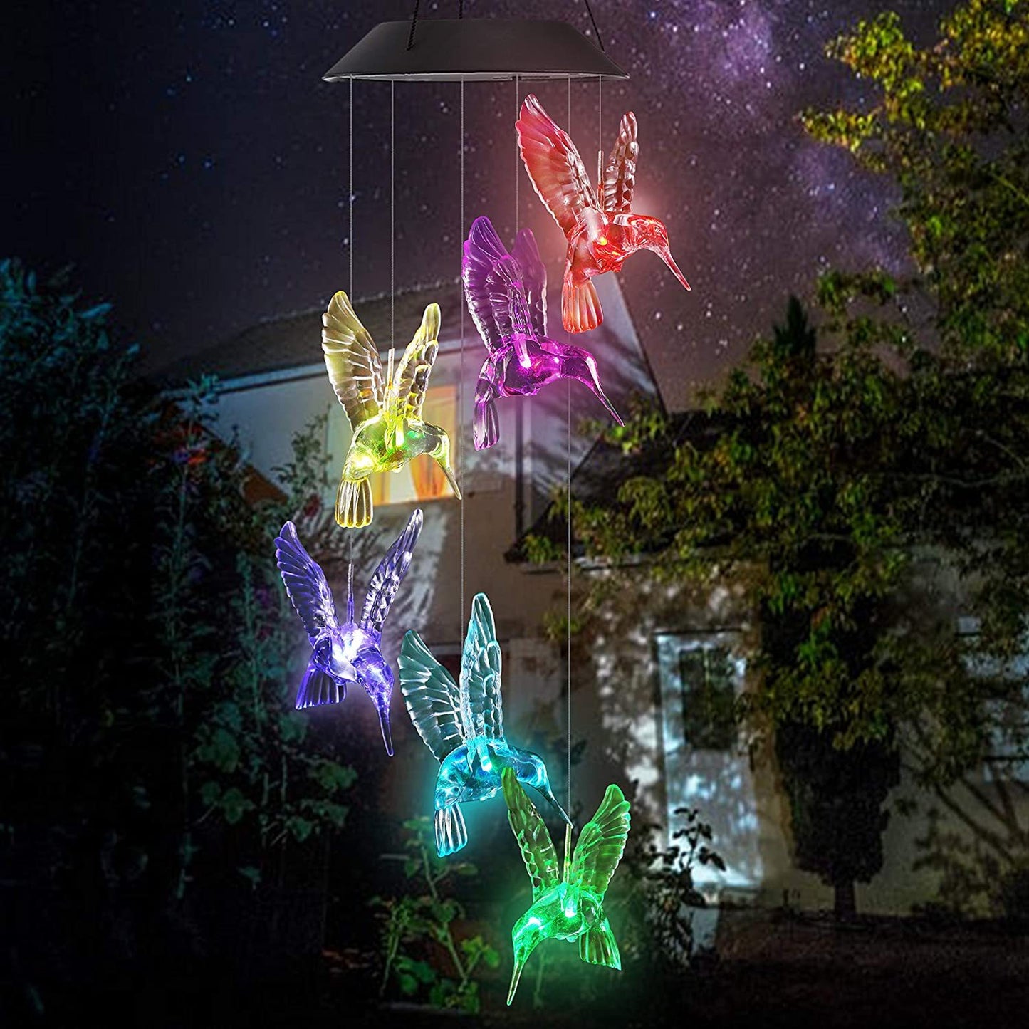 Outdoor solar LED wind chime butterfly wind chime garden light
