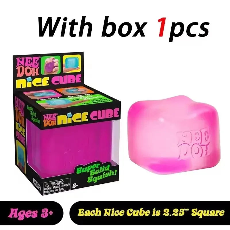 Needoh Squishy Schylling Nice Cube, Sensory Stress Reliever, Fidget Tool, Anti-Anxiety Relief Squeeze Toy For Kids.