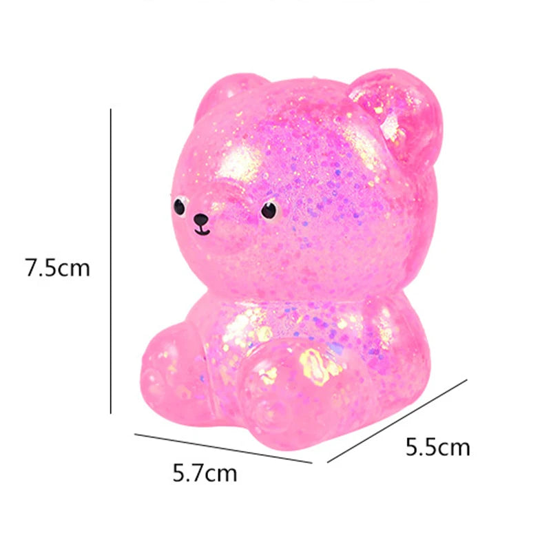 1pcs Random Glitter Gummy Bear Needoh Small Cute Animal Anti Stress
