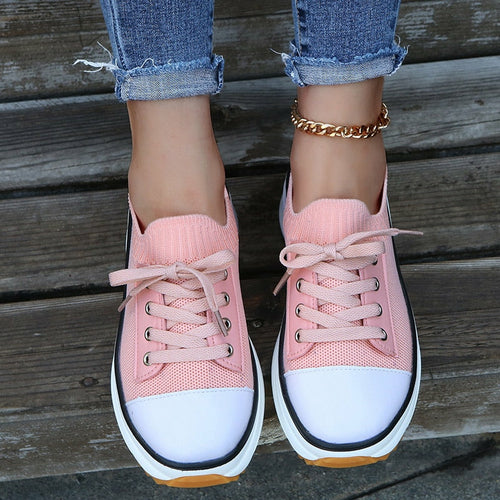 Women's Summer Knitted Breathable Sneakers - Vulcanize Shoes