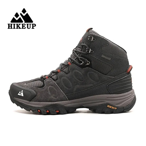 HIKEUP High-Top Men Hiking Boot Winter Outdoor Shoes Lace-Up Non-slip