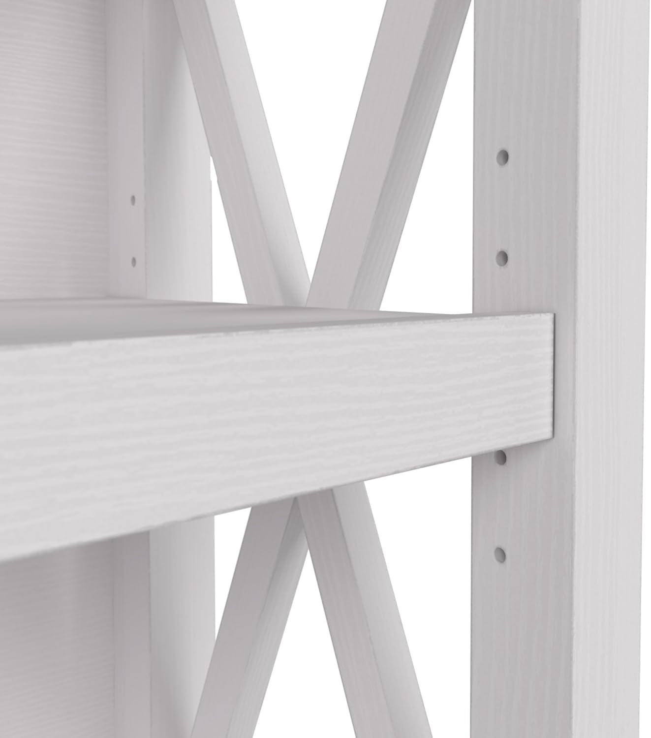 Tall 5 Shelf Bookcase In Pure White Oak Modern Farmhouse