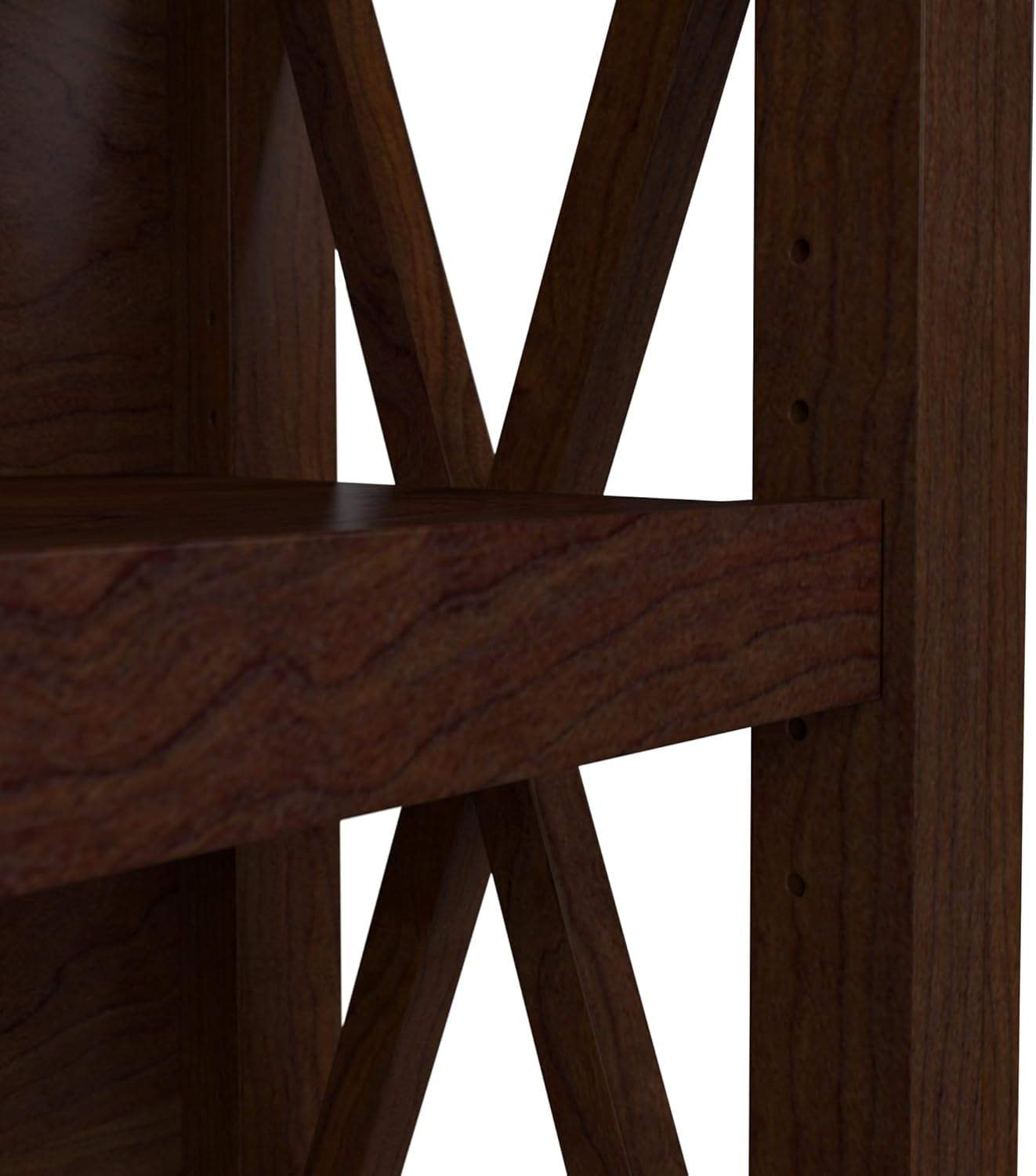 Bush Furniture Tall 5 Shelf Bookcase Bing Cherry Finish