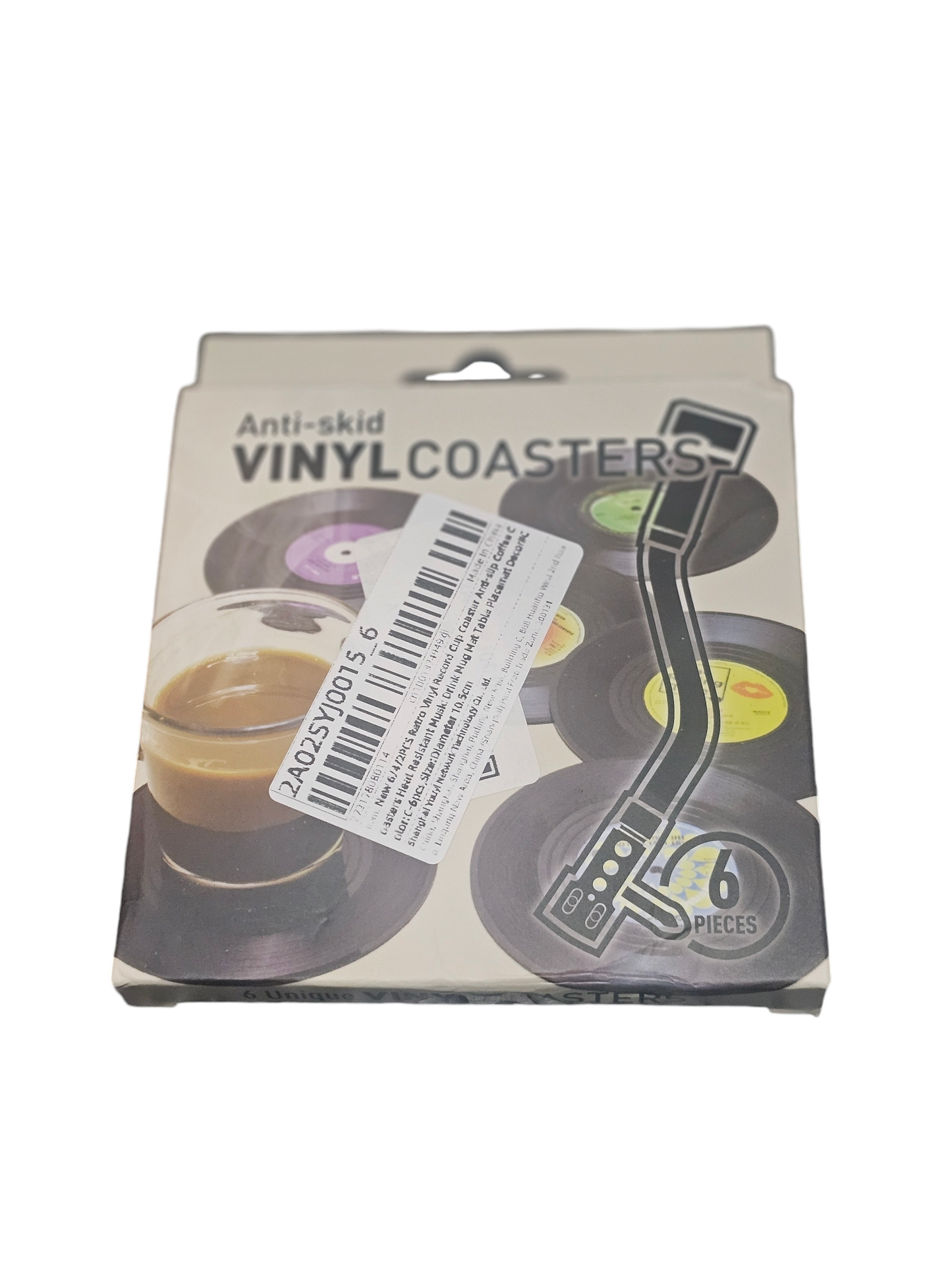 Retro Vinyl Record Drink or Bar Top Coasters - 6pcs