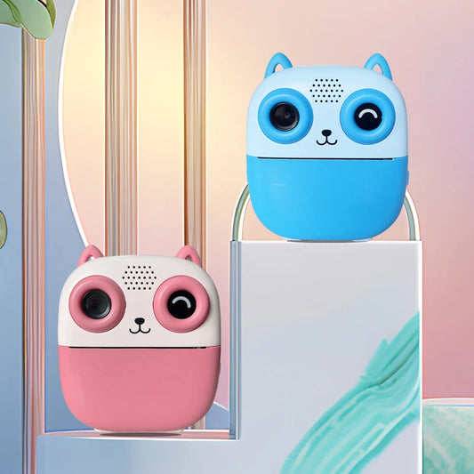 Cute Shape Instant Print Camera, 1080P HD Dual-Lens Camera Instant Print, Comes with Rolls of Thermal Printing Paper