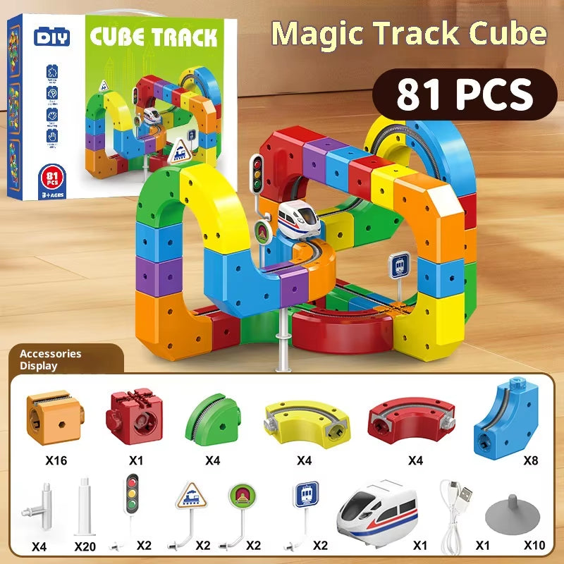 Anti-Gravity Electric Track Set | Snap-Together DIY Railway Building Toy | STEM Educational Gift for Kids