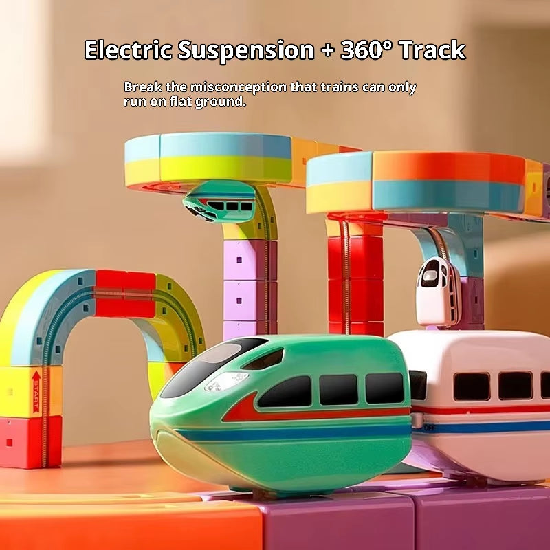 Anti-Gravity Electric Track Set | Snap-Together DIY Railway Building Toy | STEM Educational Gift for Kids