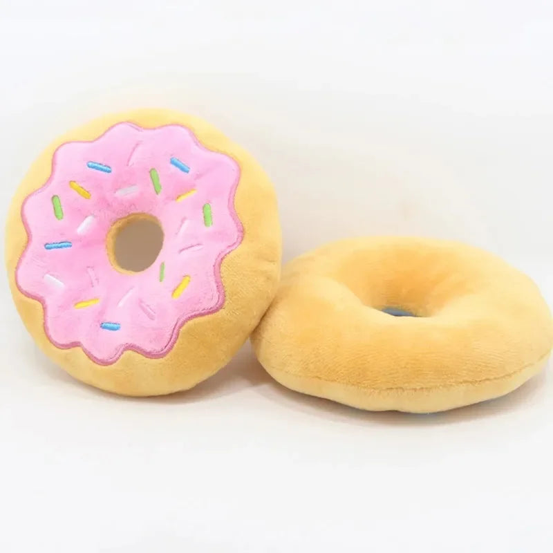 Dog Toys - Donut Plush Sound-making, Squeaky Sounding, Funny Interactive Bite-Resistant Chew Biting Teeth Grinding