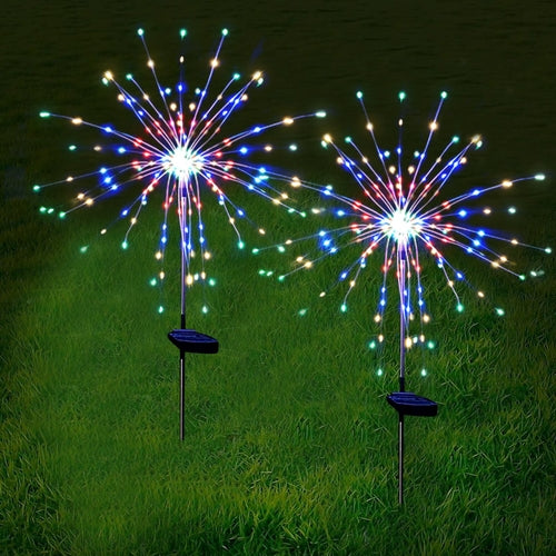 120 LED Solar Firework Lights - Garden Christmas Decorations.