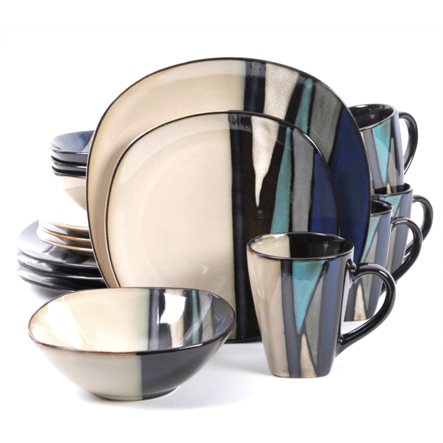 Gibson Elite: Althea 16-Piece Dinnerware Set, Teal.