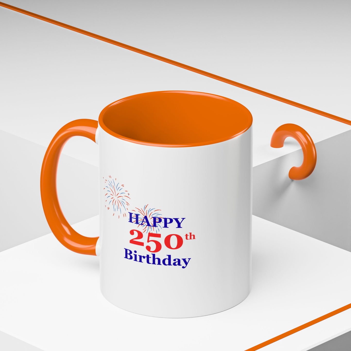250th Anniversary Coffee Mug – 1776–2026 Patriotic Fireworks Accent Mug