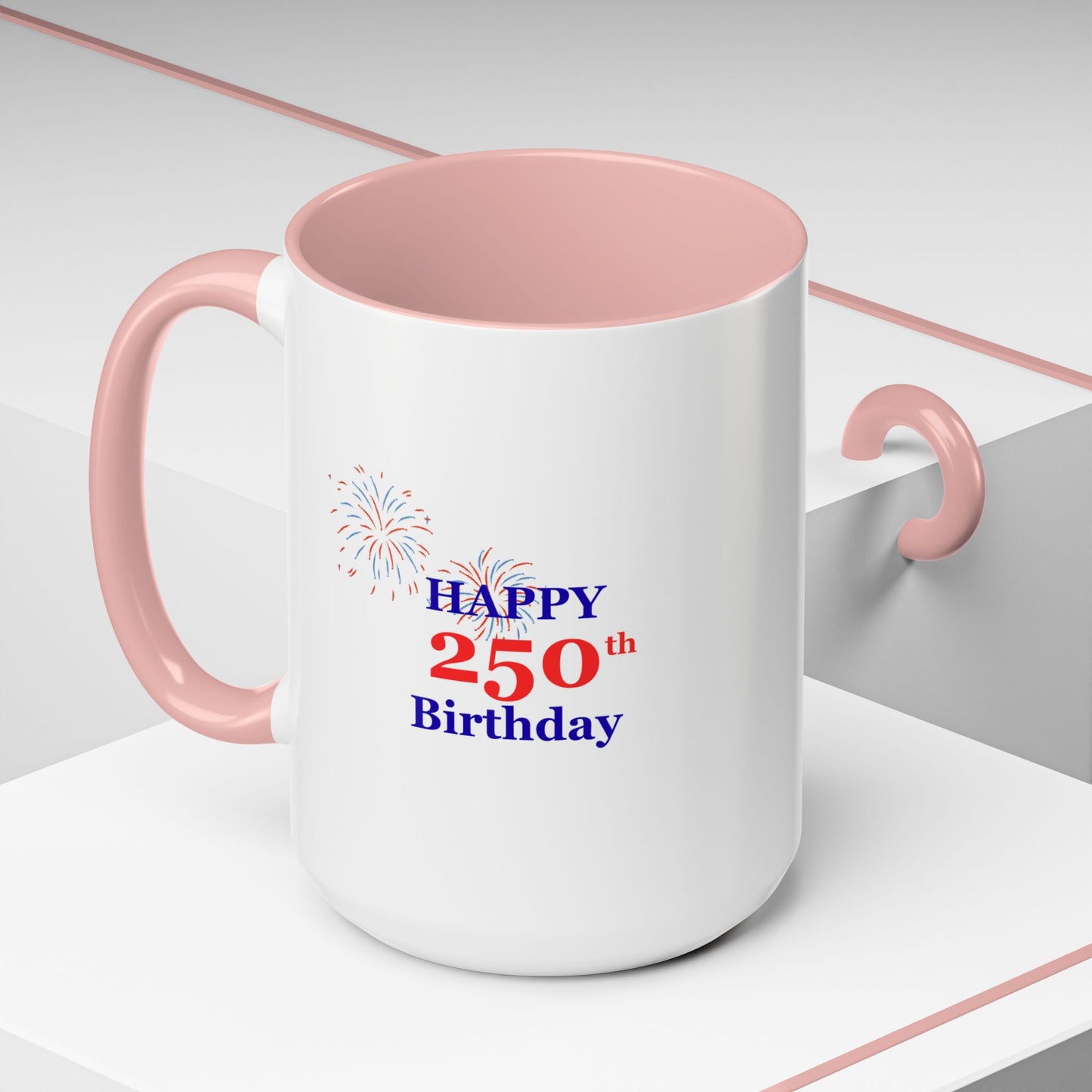 250th Anniversary Coffee Mug – 1776–2026 Patriotic Fireworks Accent Mug