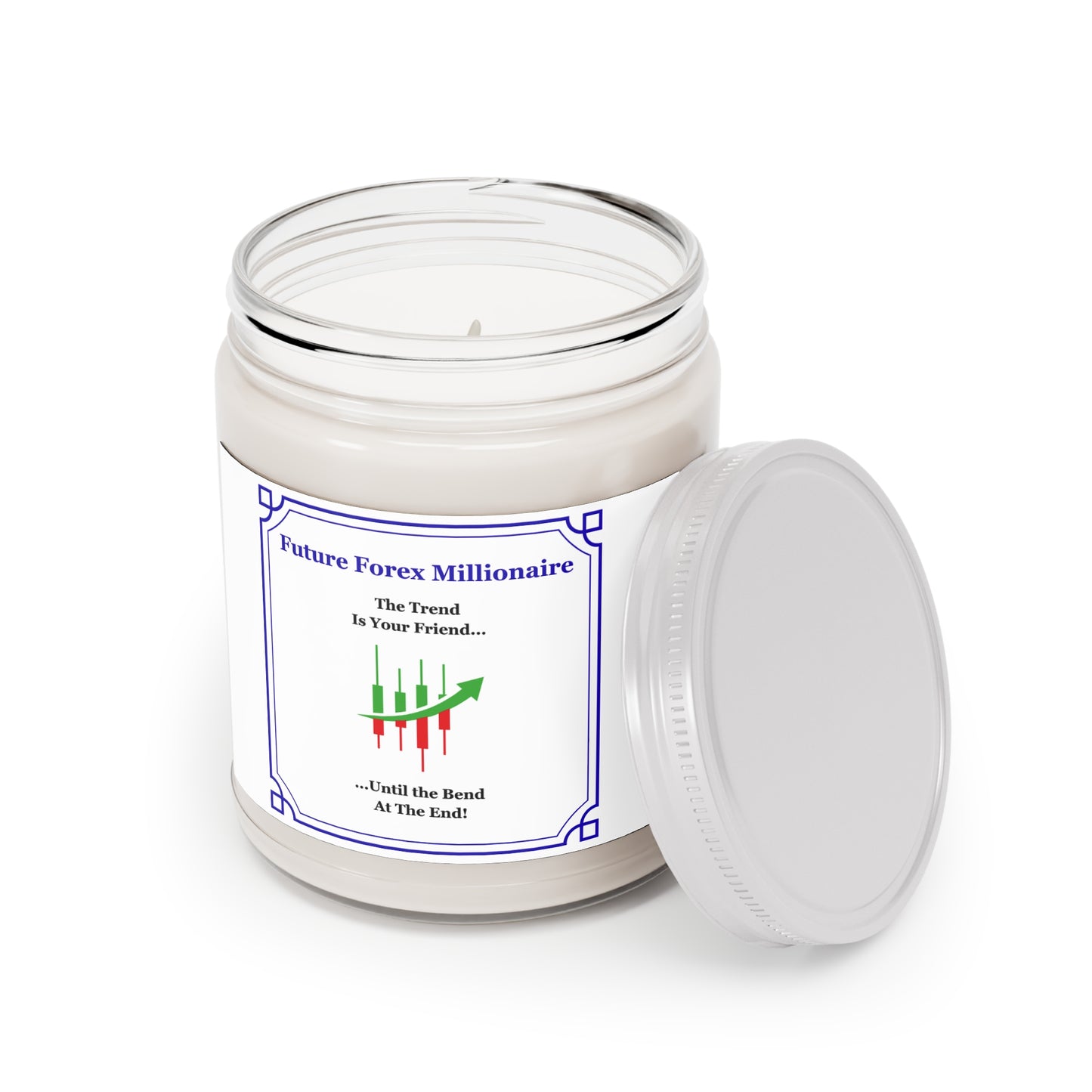 Forex Future Millionaire Scented Soy Candles with White Lid, 9oz