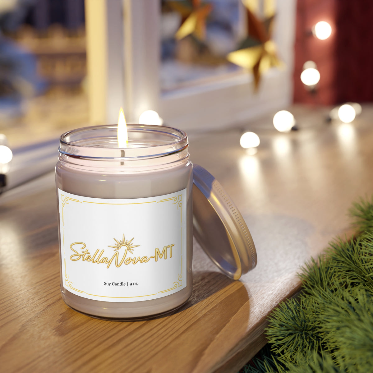StellaNova-MT Sunrise Scented Soy Candles with White Lid, 9oz