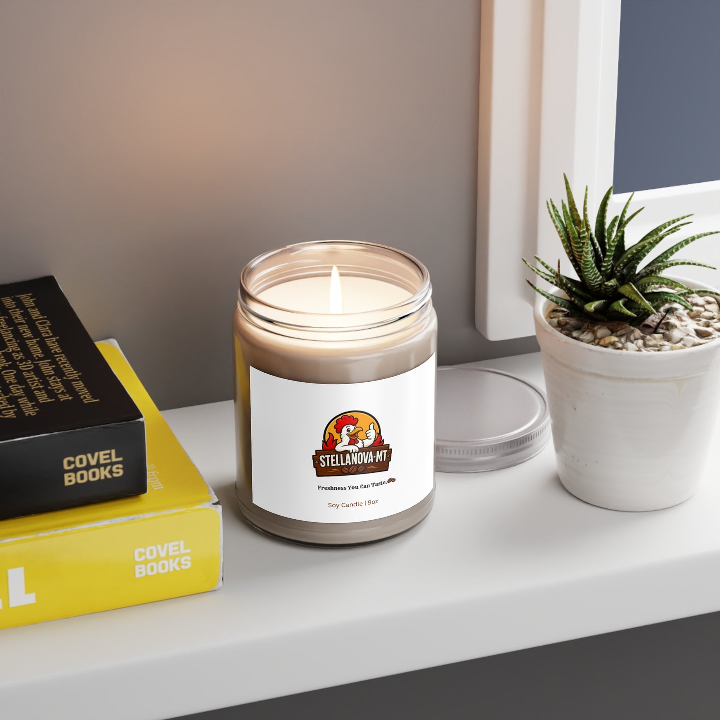 StellaNova-MT "Freshness You Can Taste" Scented Soy Candles with White Lid, 9oz