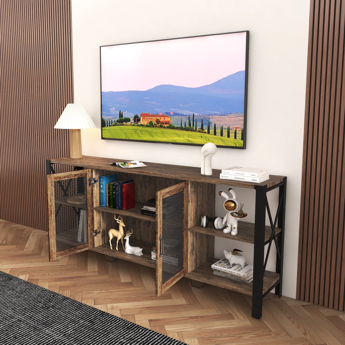 TV Stands for Living Room, Industrial TV Stand for Bedroom Furniture,