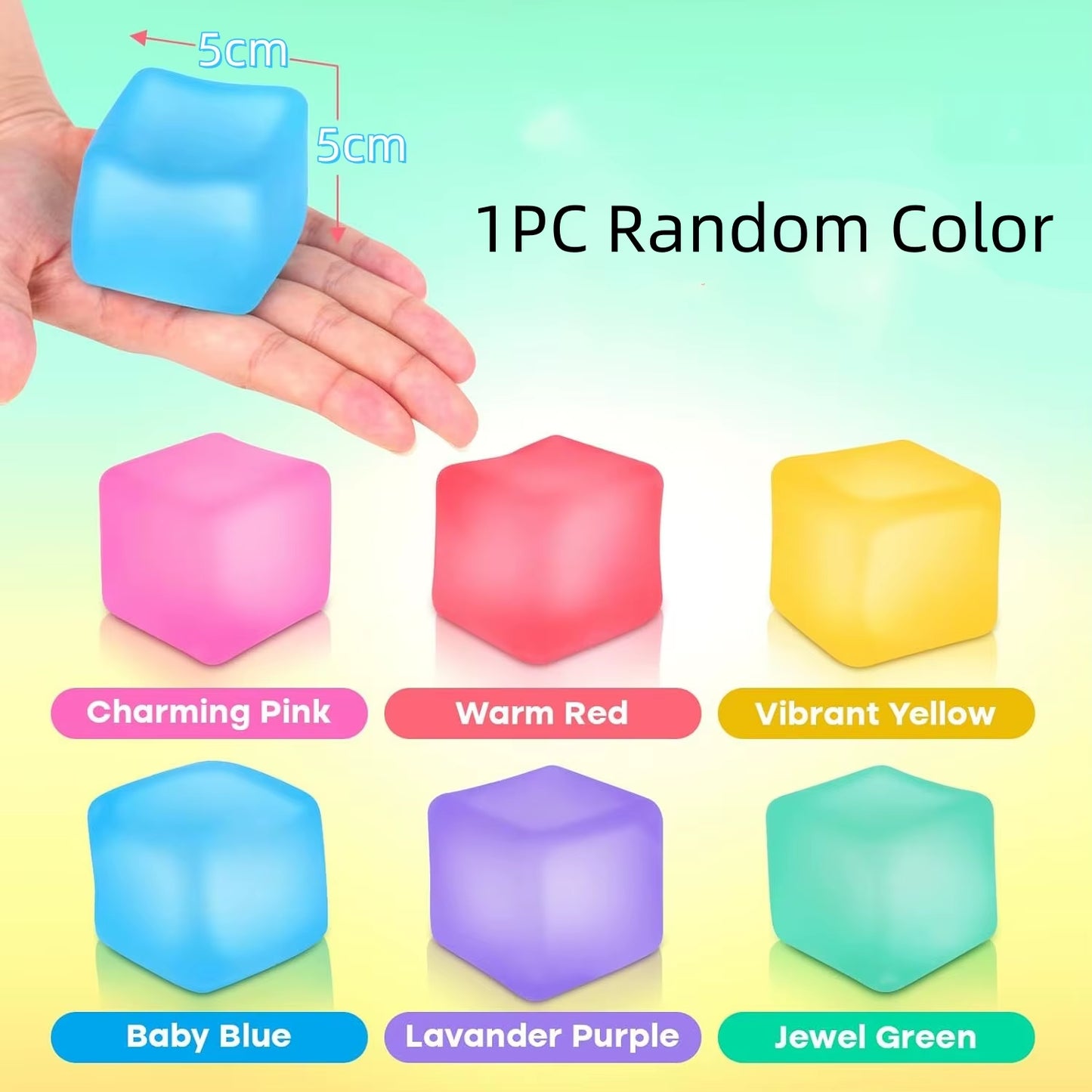 Stress Cube Squishy Fidget Toys for Relaxation High Density Gel Filled Fidgets for Classroom Sensory Calming Toys for Kids Adult