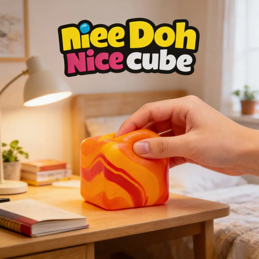 2026 Needoh Nice Cube Sensory Squeeze Toy with Super Solid Squish Stress Relief Anxiety Sensory Tool - 2.17" Cube New