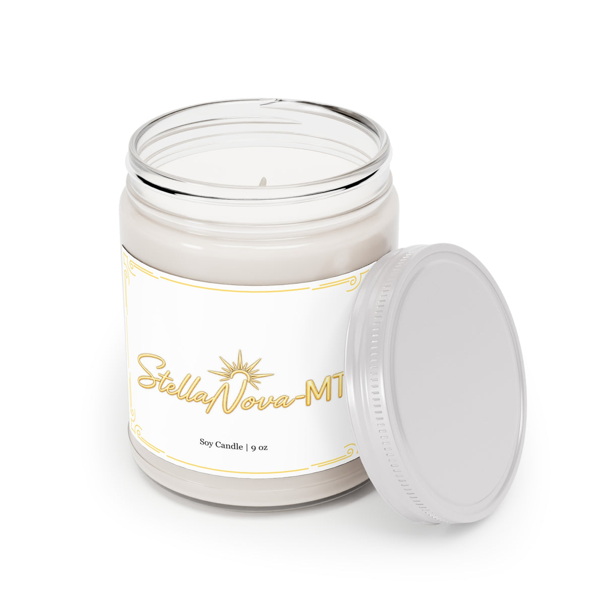 StellaNova-MT Sunrise Scented Soy Candles with White Lid, 9oz