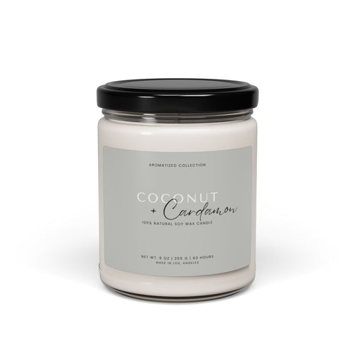 Coconut Cream Cardamom Scented Candle, Cozy Home Décor, Gift for Her,