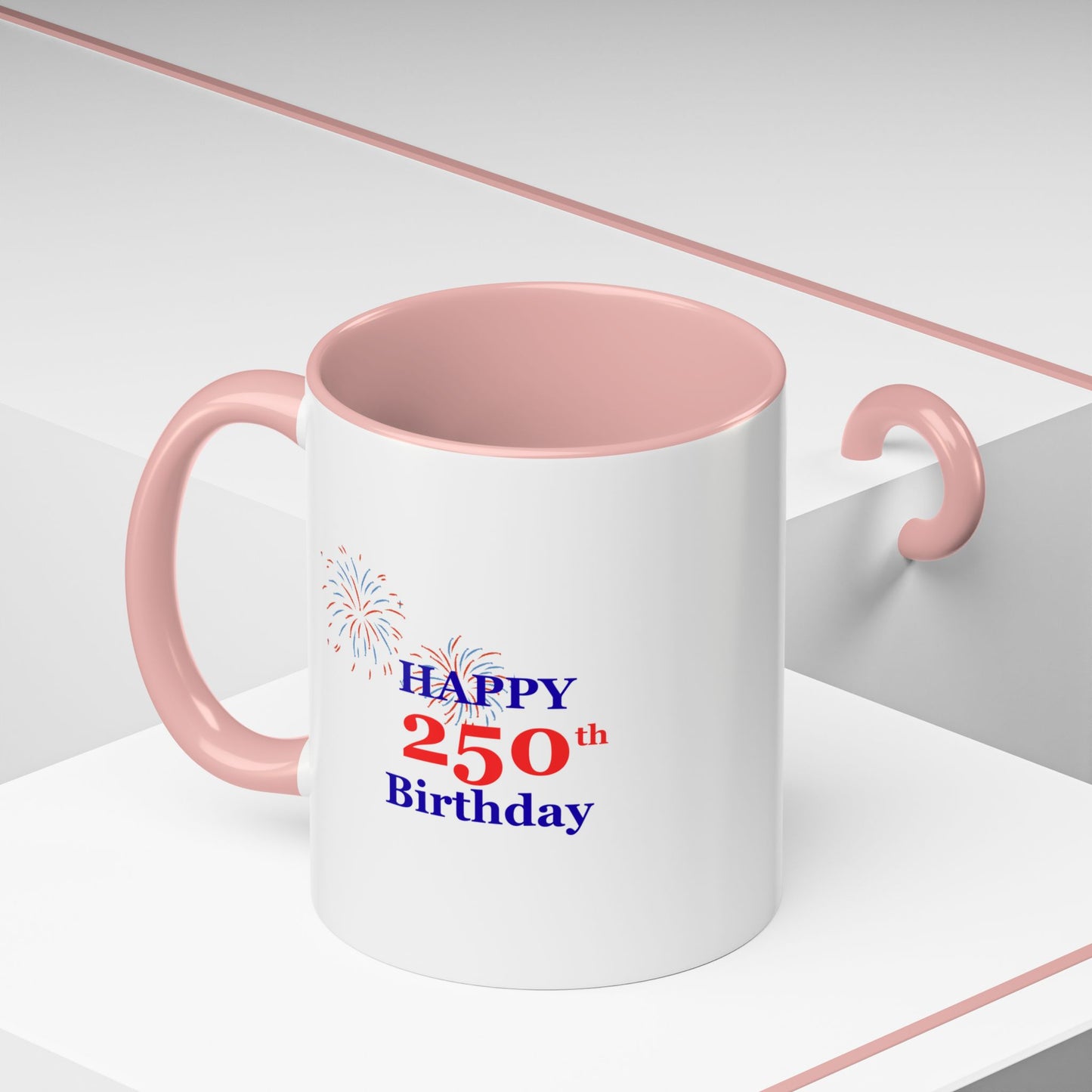 250th Anniversary Coffee Mug – 1776–2026 Patriotic Fireworks Accent Mug