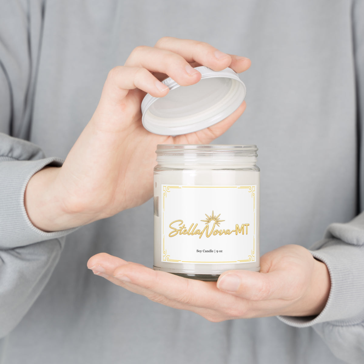 StellaNova-MT Sunrise Scented Soy Candles with White Lid, 9oz