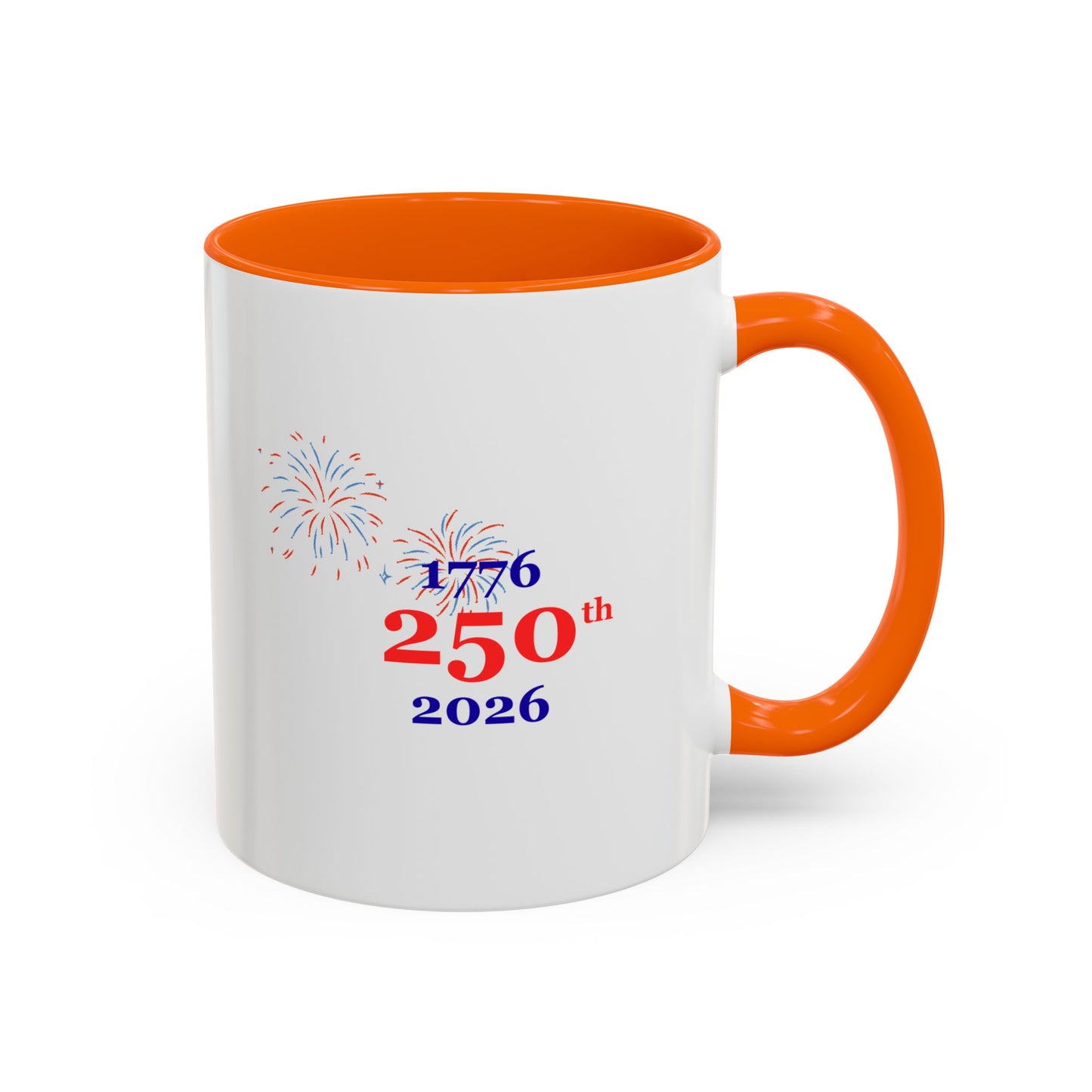 250th Anniversary Coffee Mug – 1776–2026 Patriotic Fireworks Accent Mug
