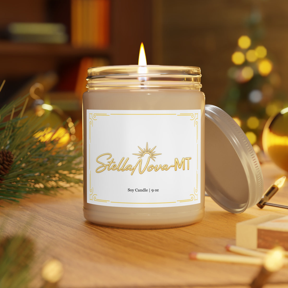 StellaNova-MT Sunrise Scented Soy Candles with White Lid, 9oz