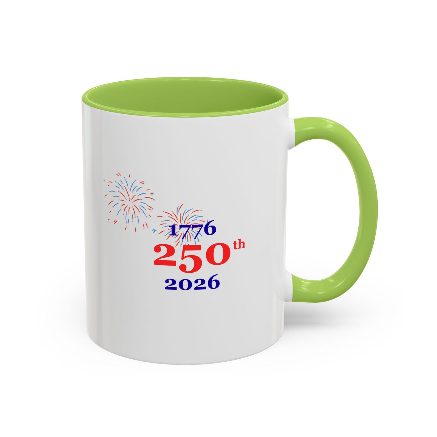 250th Anniversary Coffee Mug – 1776–2026 Patriotic Fireworks Accent Mug