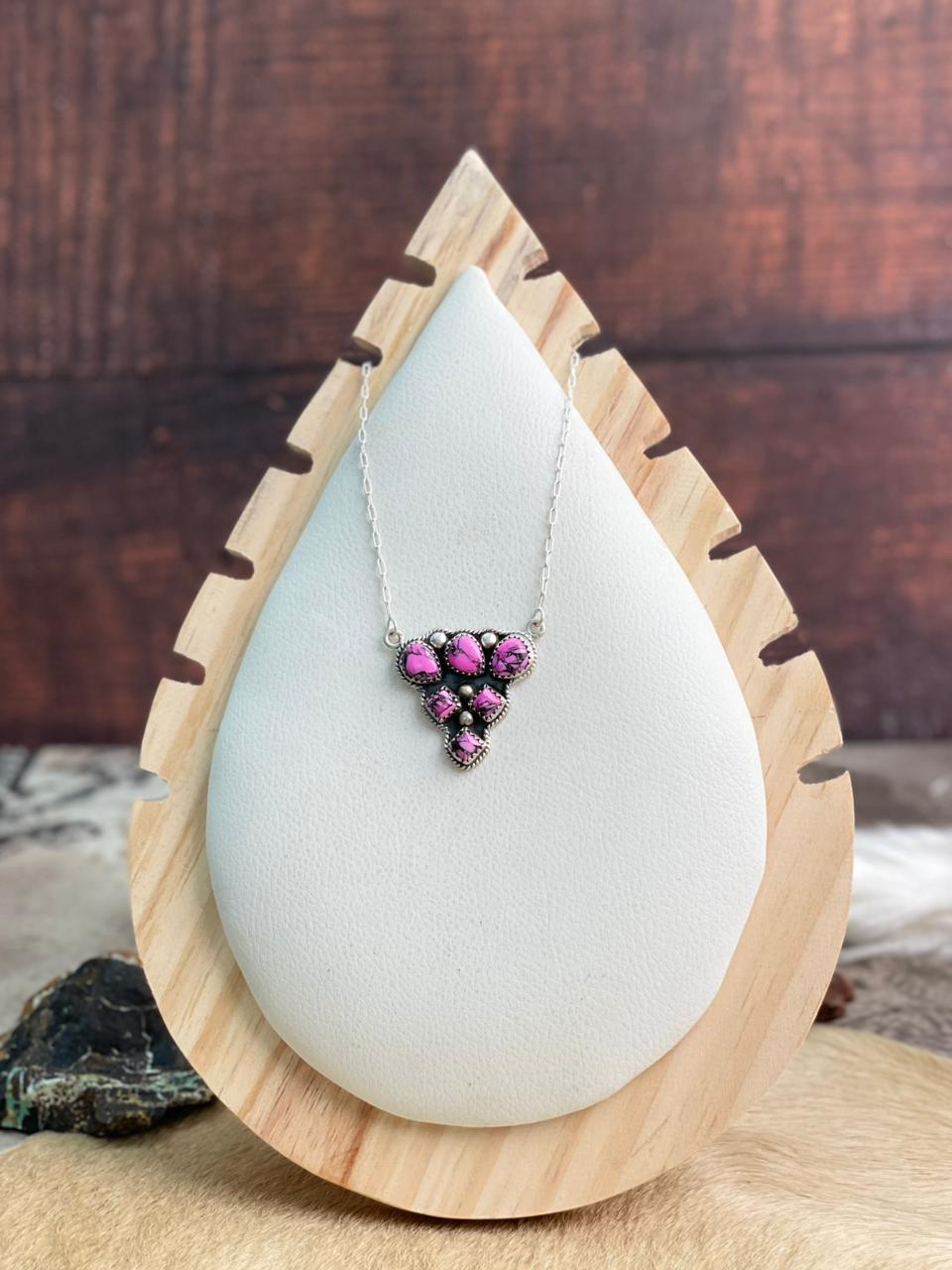 Handmade Sterling Silver Cherry Blossom Necklace "Signed Nizhoni"