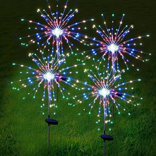 120 LED Solar Firework Lights - Garden Christmas Decorations.