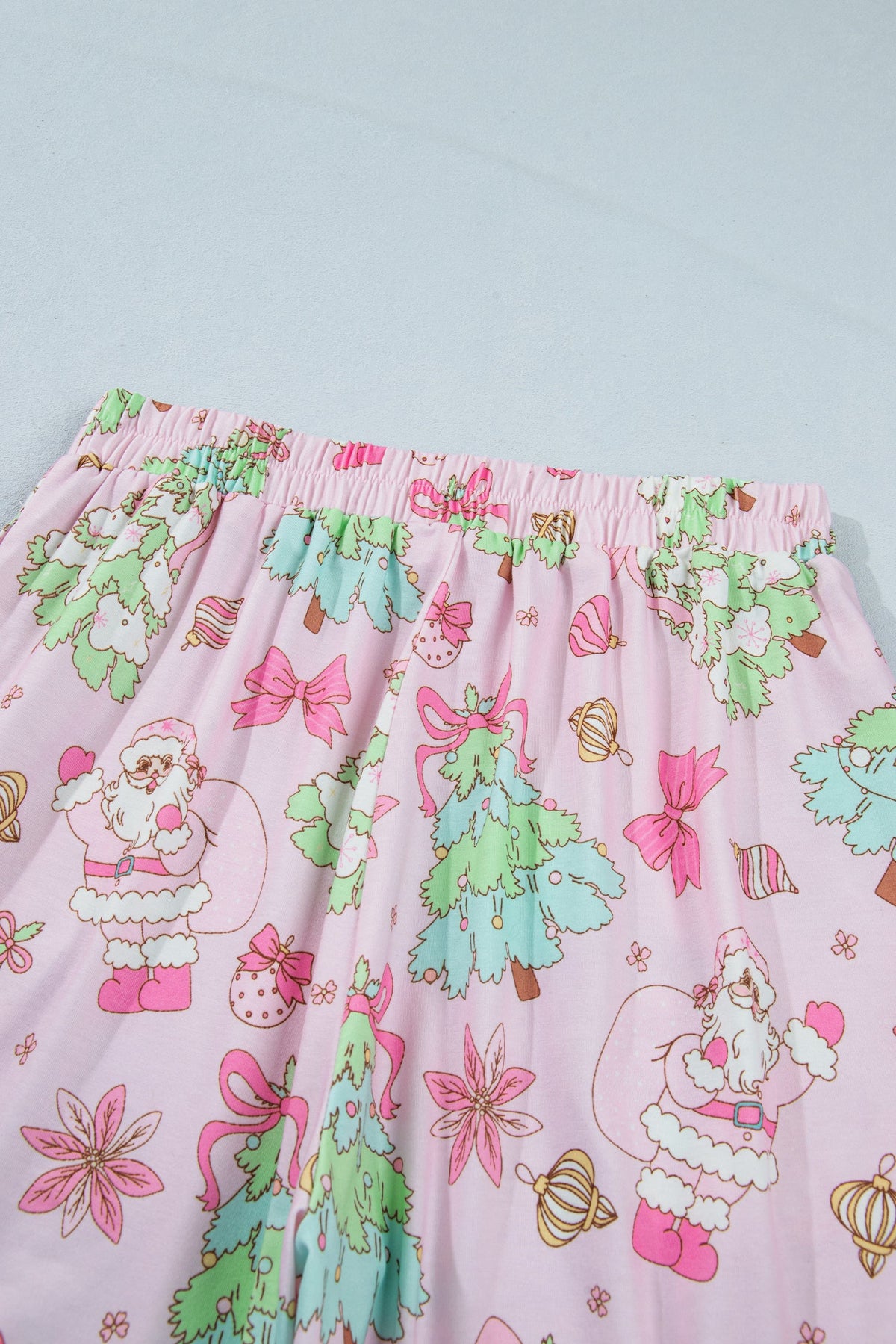 Christmas Ruffle Collared Top & Pants Pajama Set
