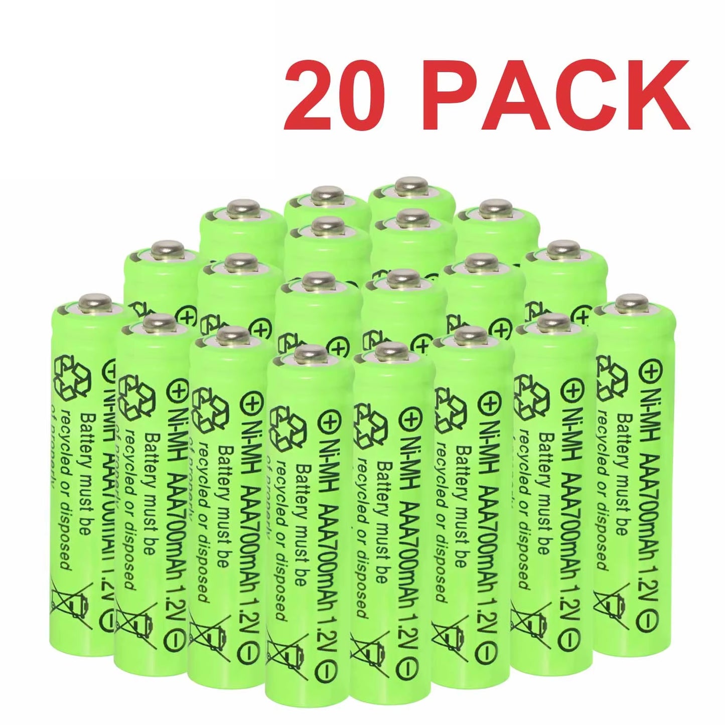 AAA Rechargeable Batteries Set 700Mah 1.2V Ni-Mh Triple a Batteries High Capacity for Garden Landscaping Outdoor Solar Lights