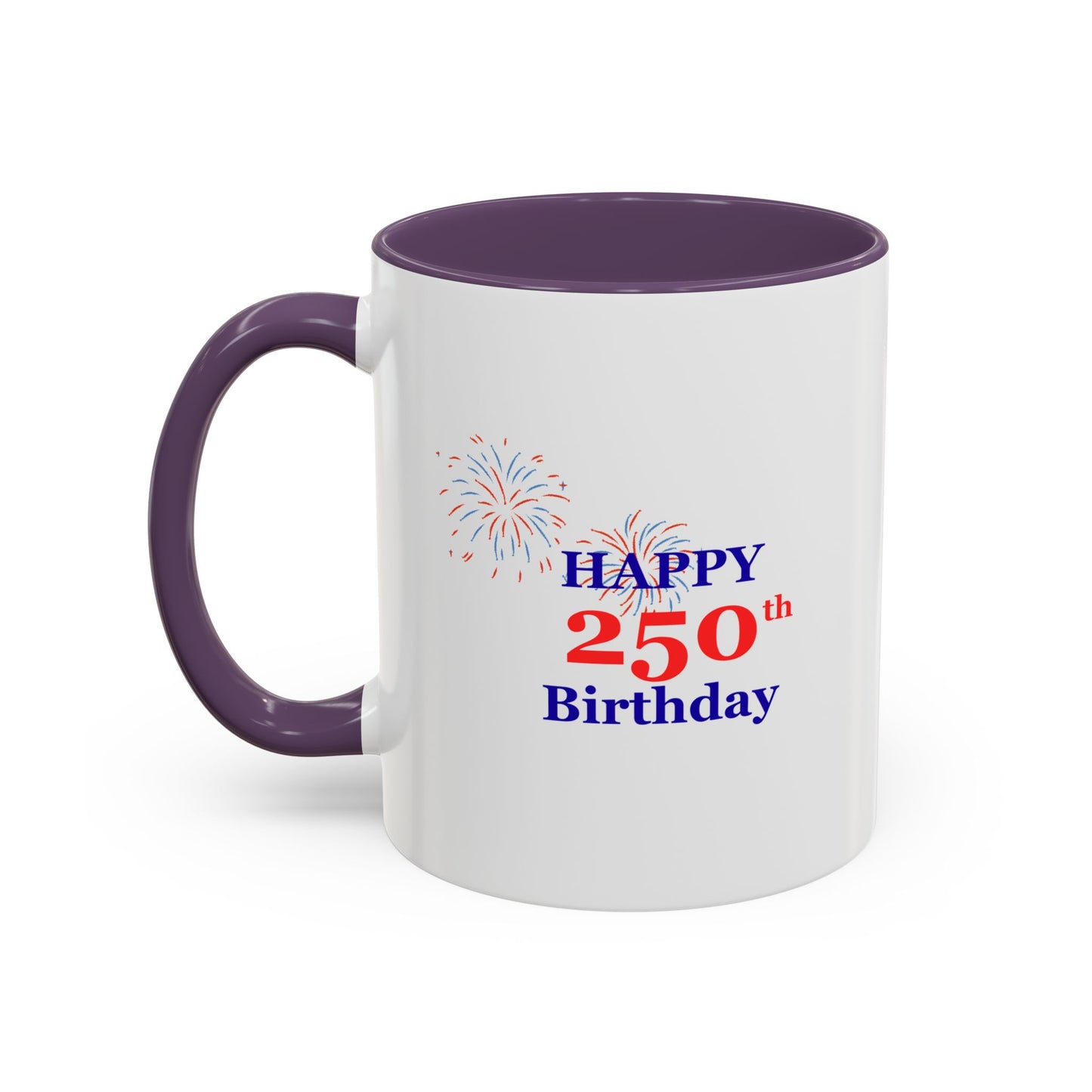 250th Anniversary Coffee Mug – 1776–2026 Patriotic Fireworks Accent Mug