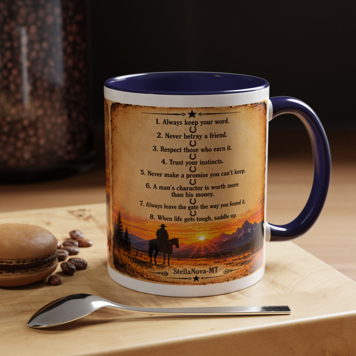 The Old Cowboy Rules Accent Coffee Mug (11, 15oz)
