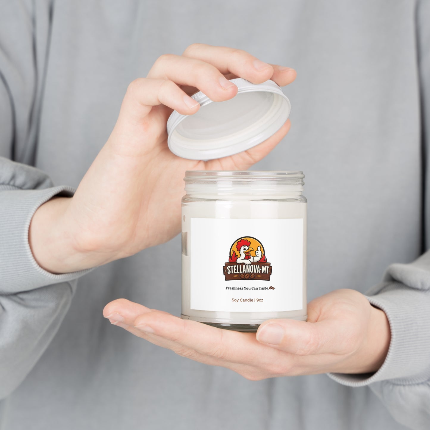 StellaNova-MT "Freshness You Can Taste" Scented Soy Candles with White Lid, 9oz