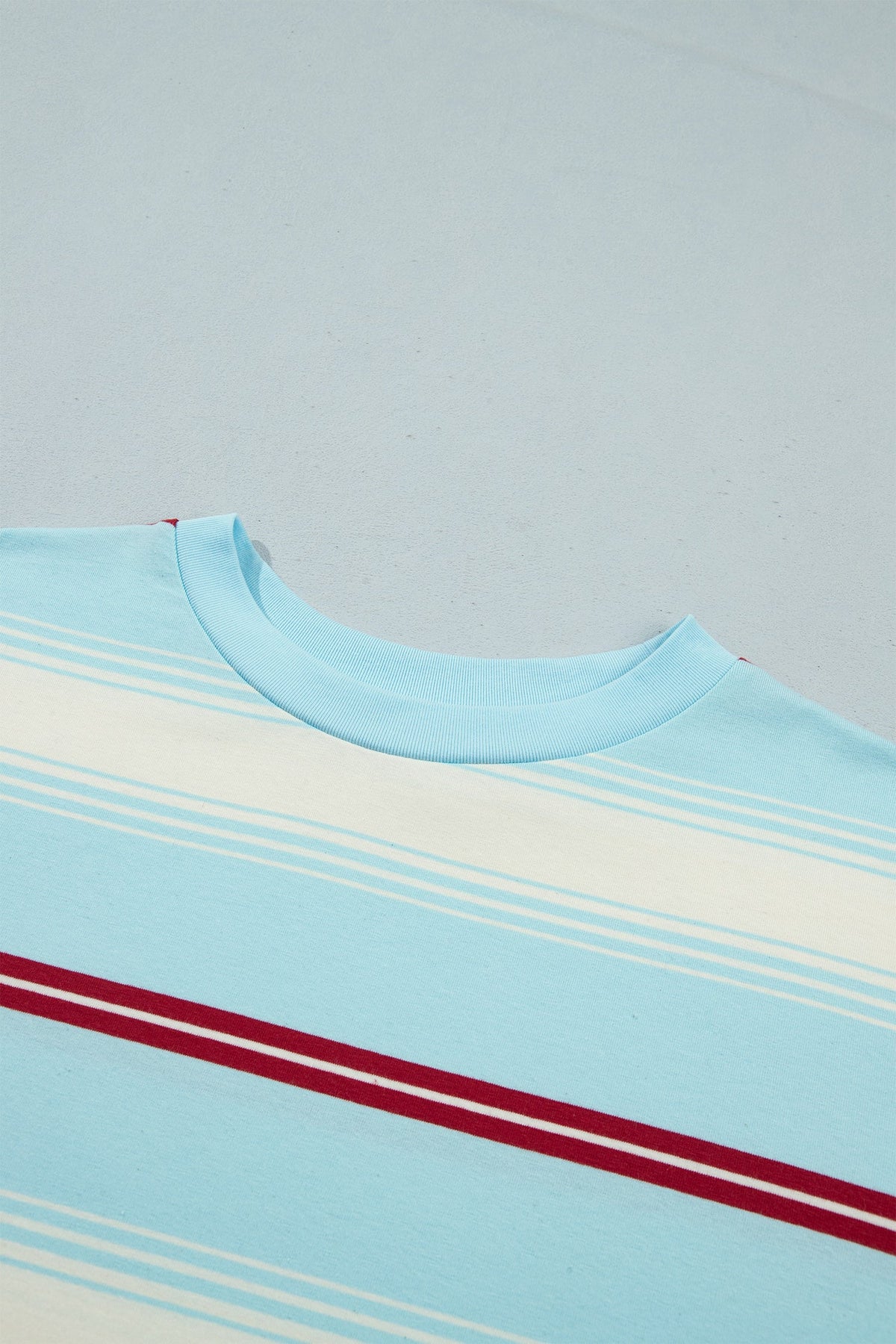 Stripe Patchwork Long Sleeve Loose Pullover Top