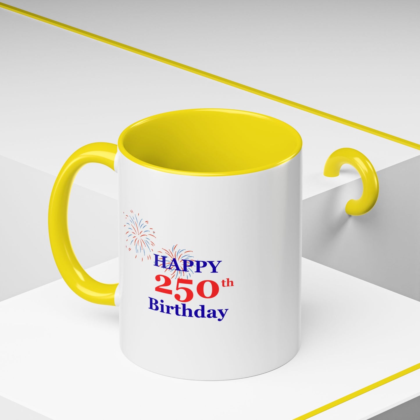 250th Anniversary Coffee Mug – 1776–2026 Patriotic Fireworks Accent Mug