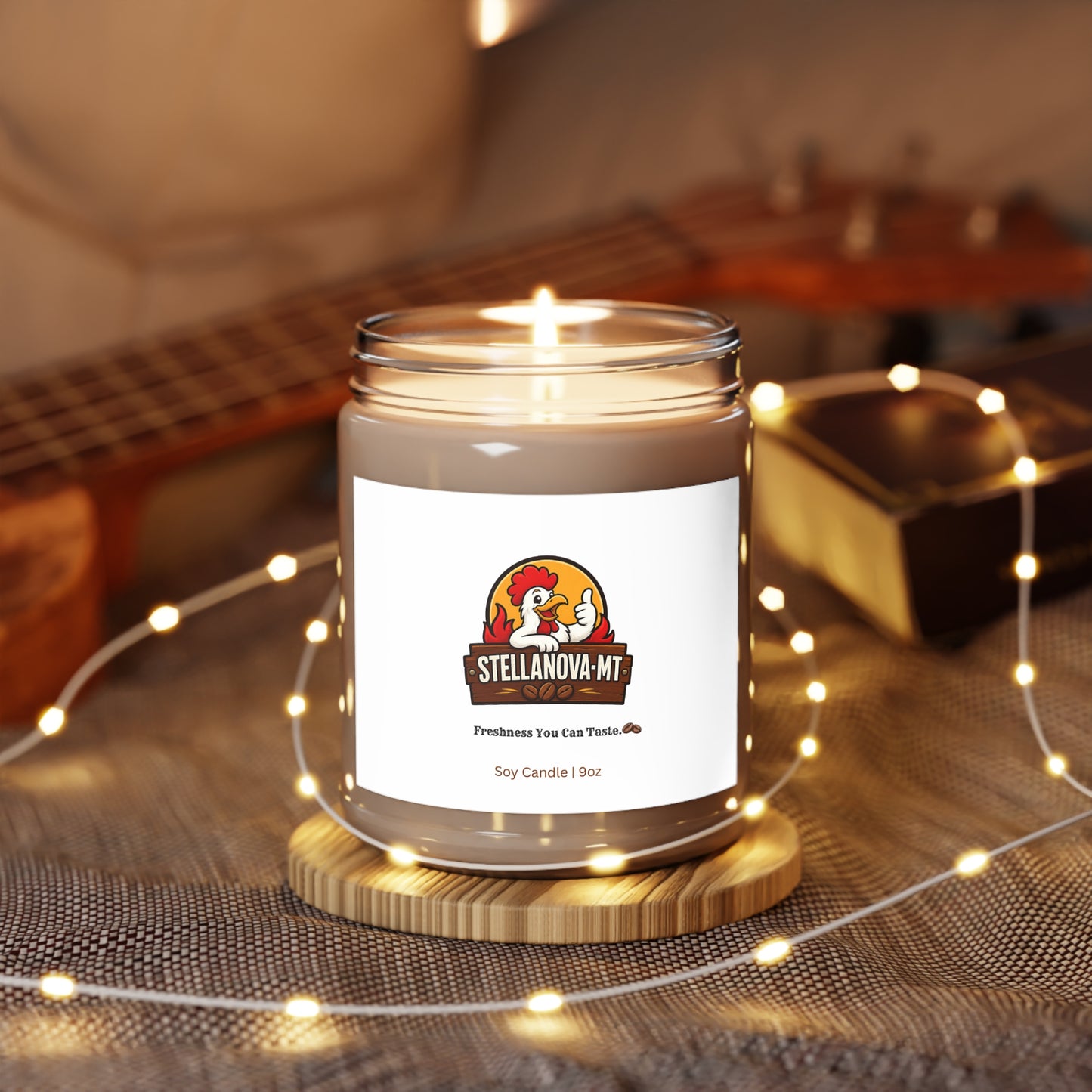 StellaNova-MT "Freshness You Can Taste" Scented Soy Candles with White Lid, 9oz