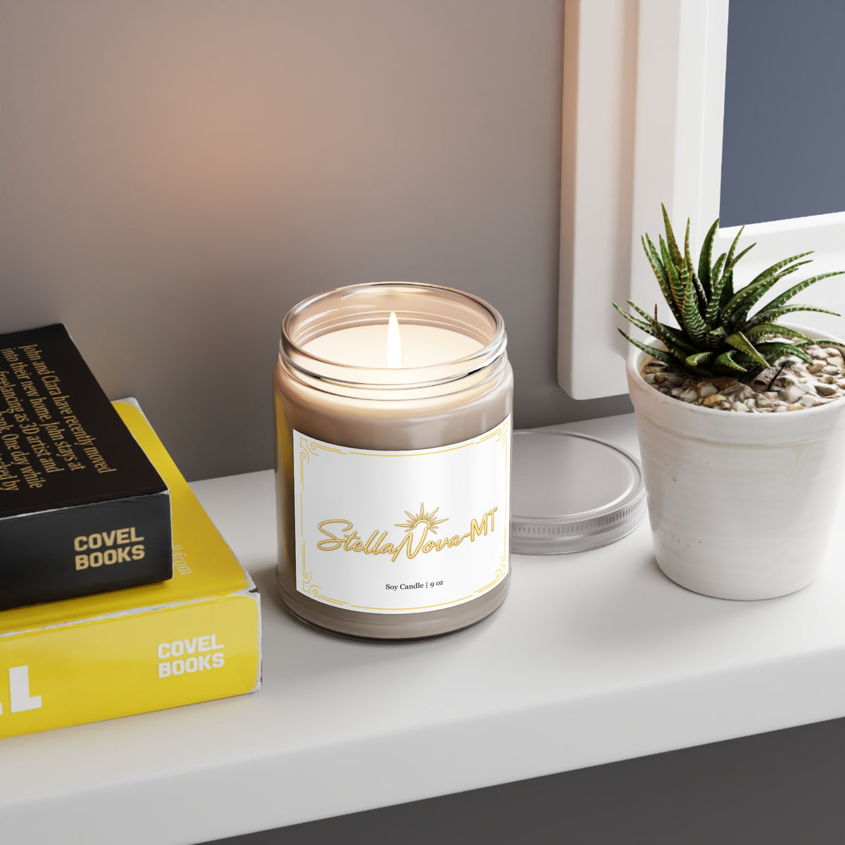 StellaNova-MT Sunrise Scented Soy Candles with White Lid, 9oz