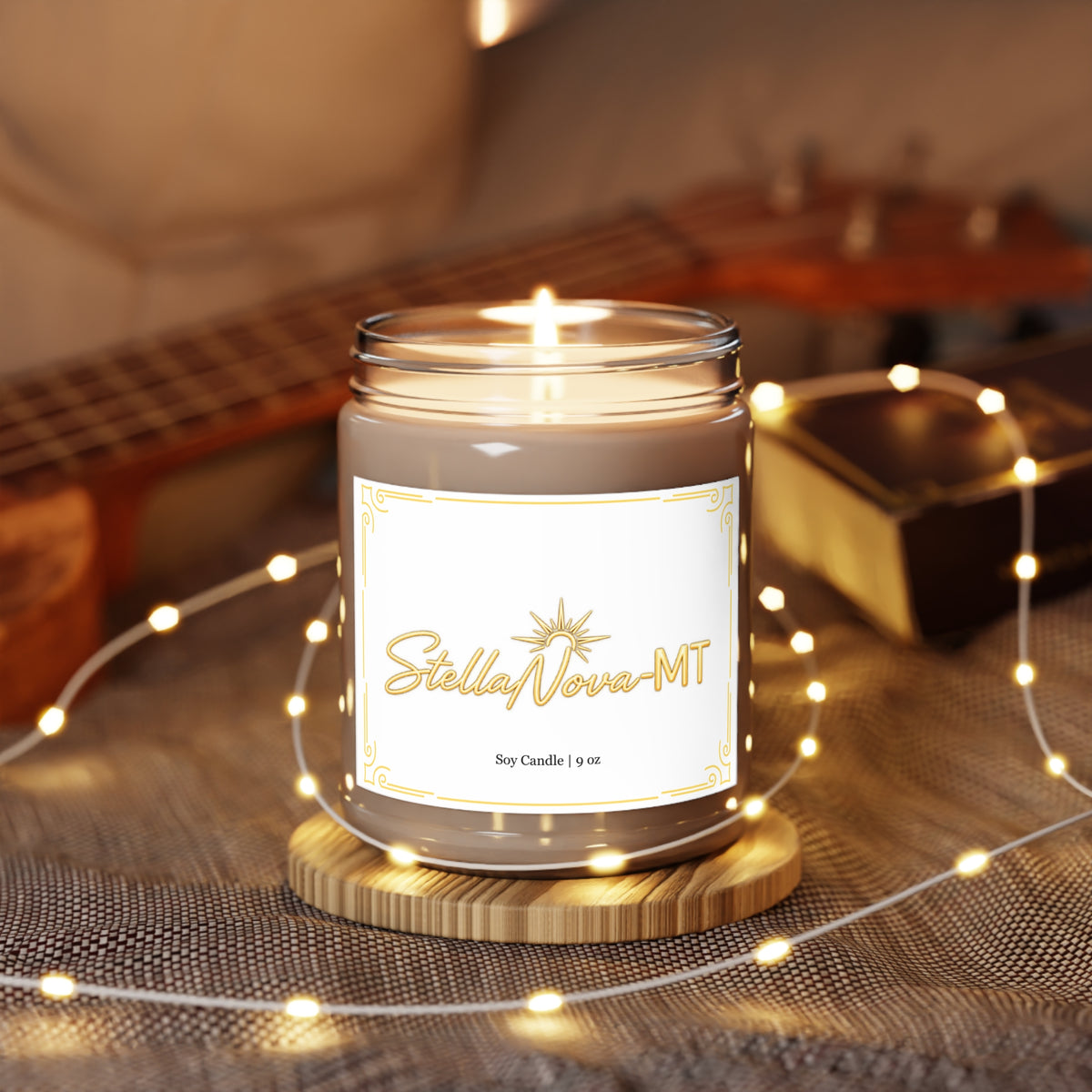 StellaNova-MT Sunrise Scented Soy Candles with White Lid, 9oz