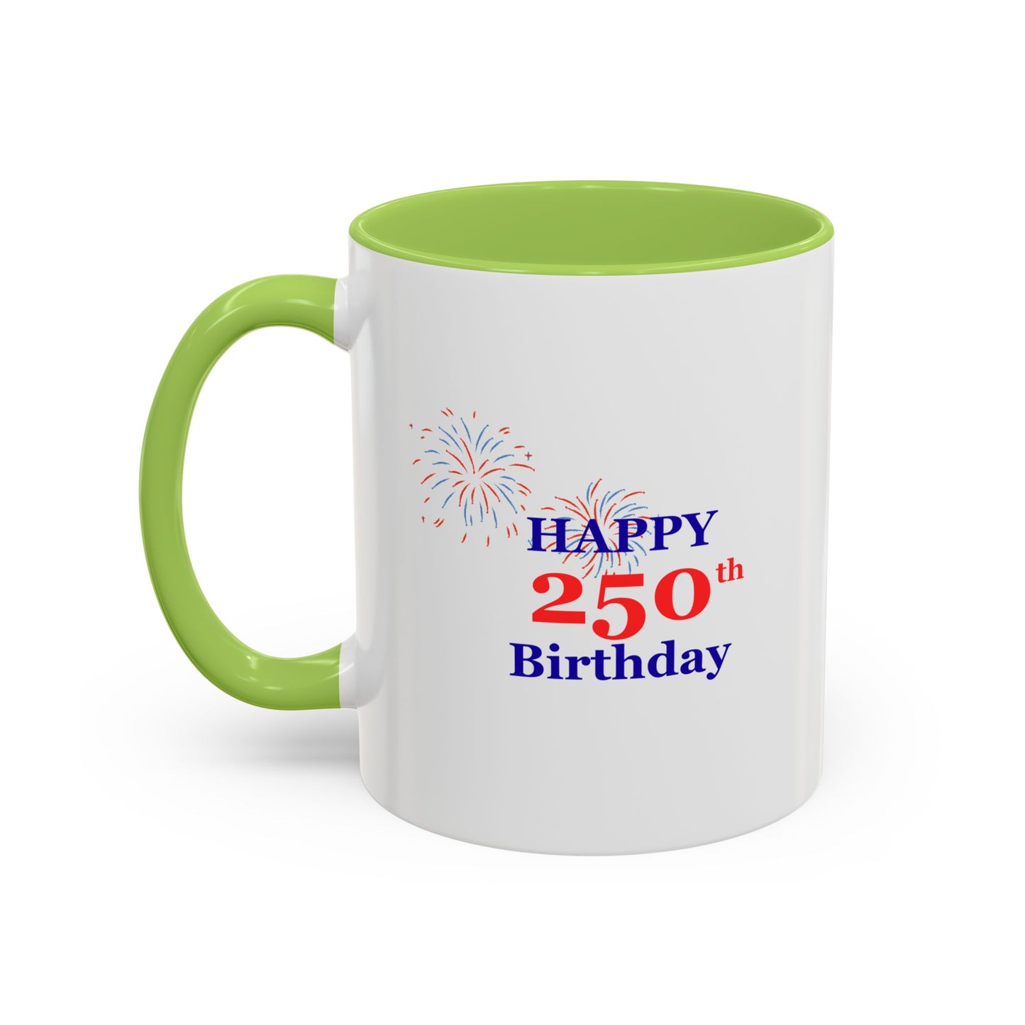 250th Anniversary Coffee Mug – 1776–2026 Patriotic Fireworks Accent Mug