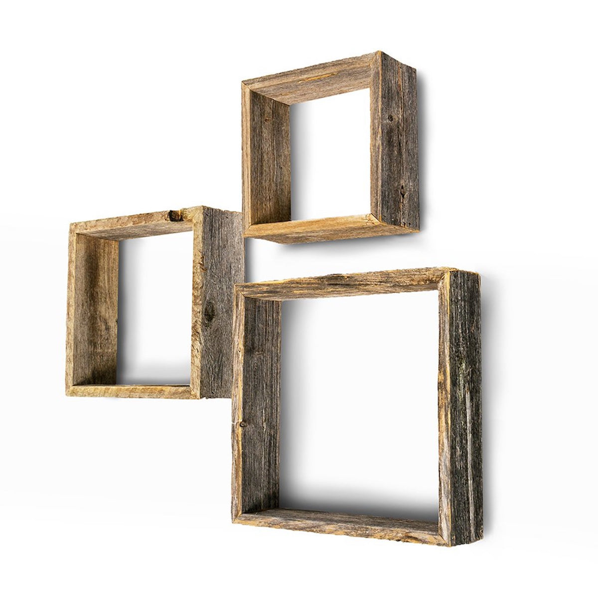 Square Shadowboxes Rustic Farmhouse Set of 3 Square Shadow Box Shelves – StellaNova-MT