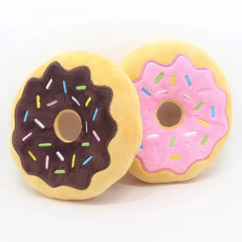 Dog Toys - Donut Plush Sound-making, Squeaky Sounding, Funny Interactive Bite-Resistant Chew Biting Teeth Grinding
