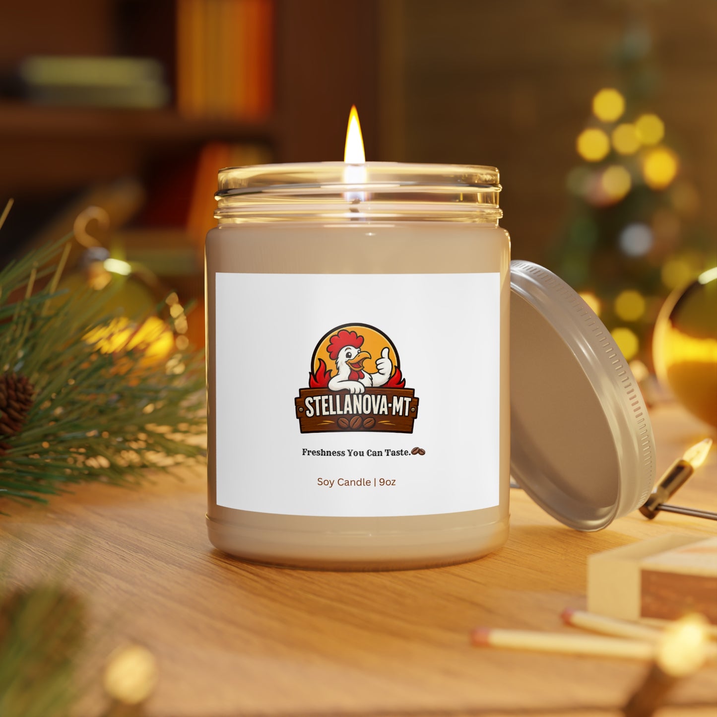 StellaNova-MT "Freshness You Can Taste" Scented Soy Candles with White Lid, 9oz