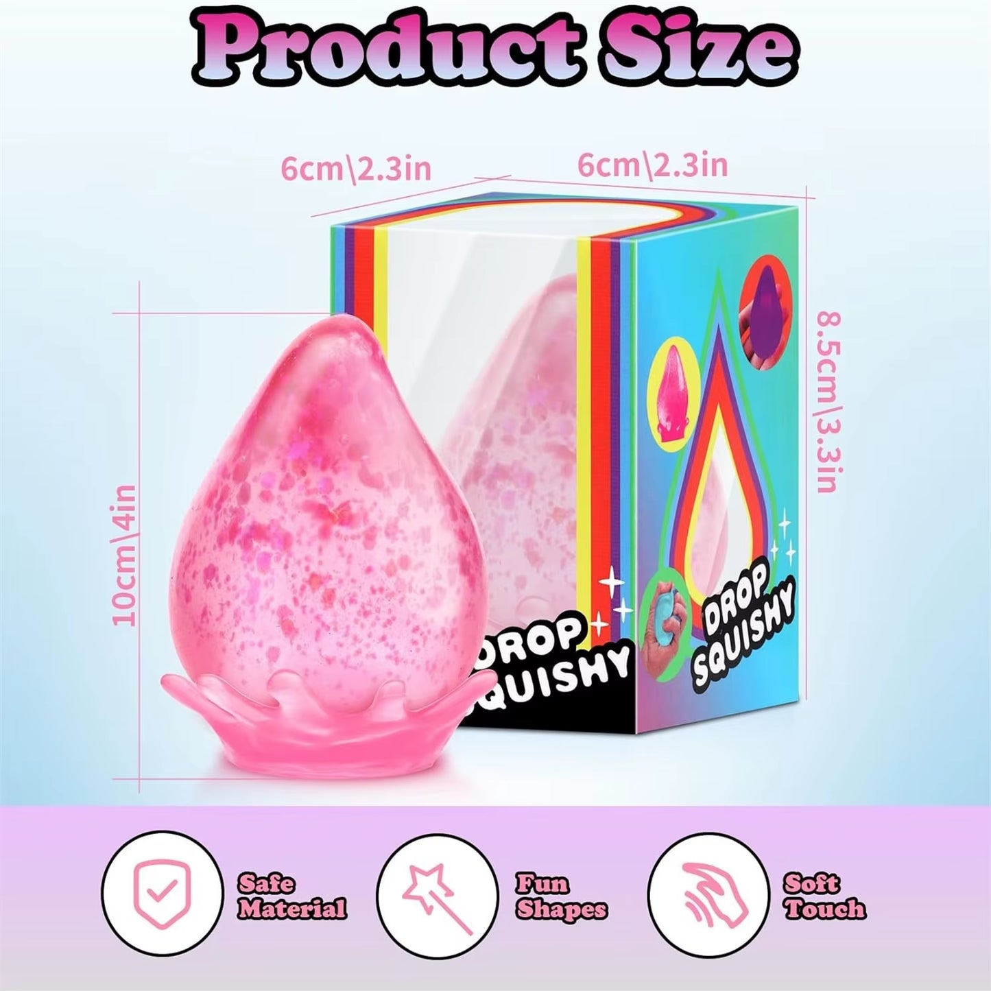Ice Squishy Drop Malt Sugar Balls Fidget Toys Stress Cube Anxiety Stress Relief Soft Sensory Calming Toys for Kids Adults