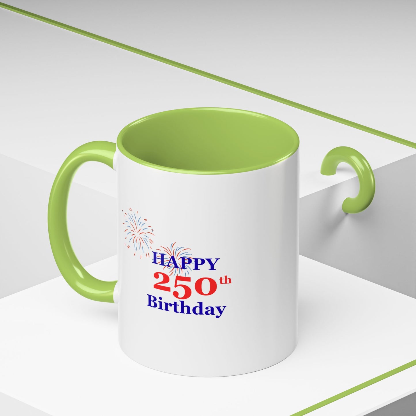 250th Anniversary Coffee Mug – 1776–2026 Patriotic Fireworks Accent Mug